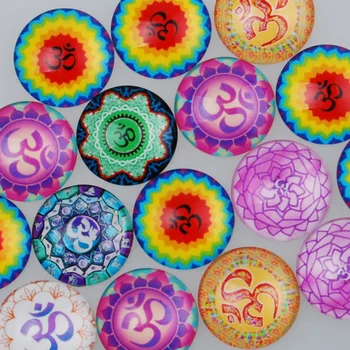 

25MM Flatback Pattern Glass Decoration Spacers, Pattern Glass Dom Cabochon Sticker Patch