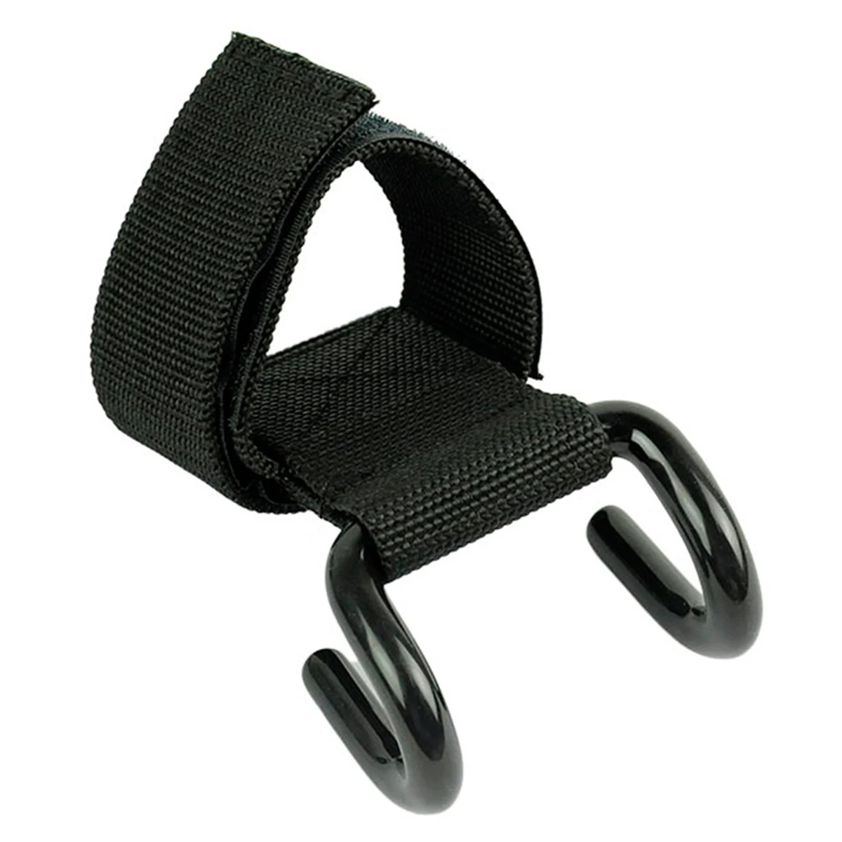 Пара Вес подъема обучение спортзал крюк захваты ремни перчатки браслеты (черный)