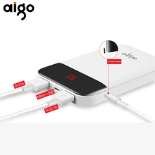 Aigo 10000 мАч E10000 + полный Ёмкость Портативный Мощность Bank Dual USB Выход зарядки Порты и разъёмы LED Дисплей Батарея Зарядное устройство