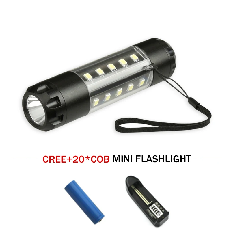Кемпинг Туризм мини портативный светильник ing фонарь cob flash CREE XM L T6 led 18650