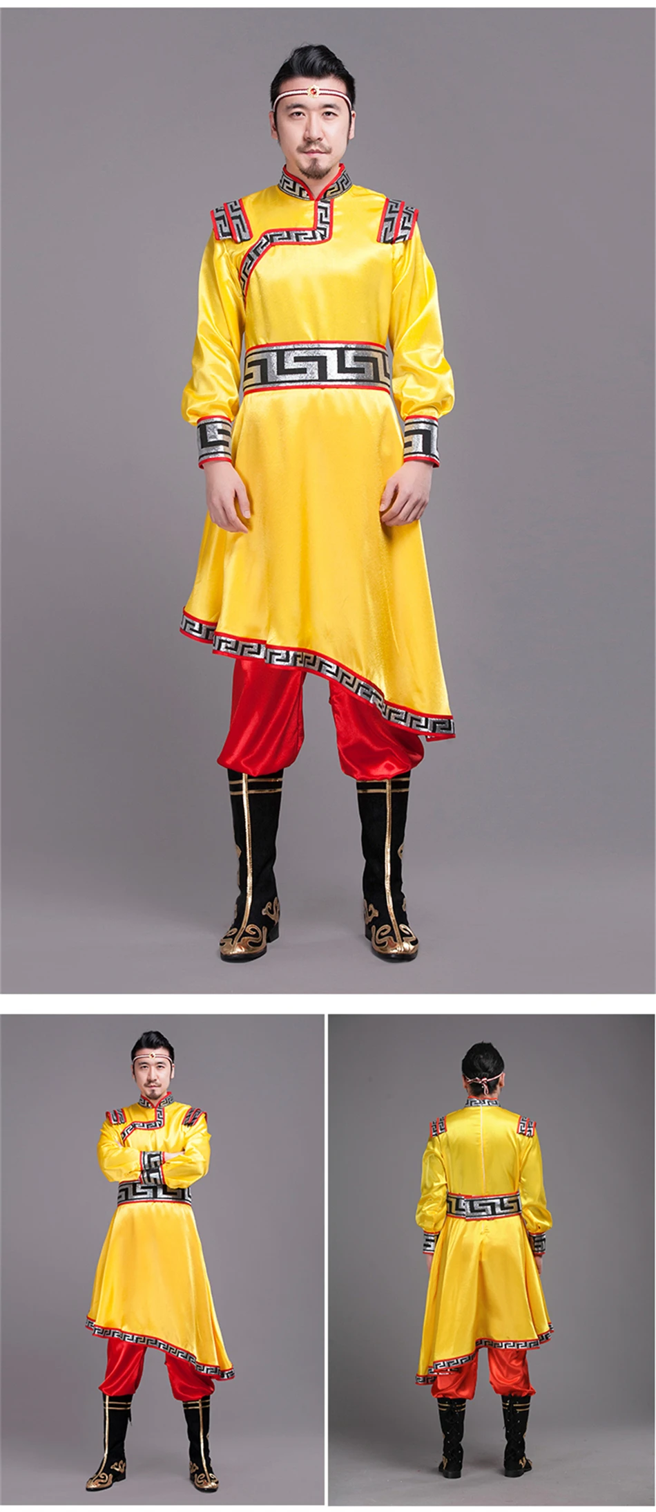 2021 Ethnic Clothing Traditional Mongolian Costumes For Men Grassland