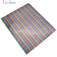 Lychee 30x25 см Радужный термопресс, виниловый полосатый ПВХ декоративные принадлежности для футболок