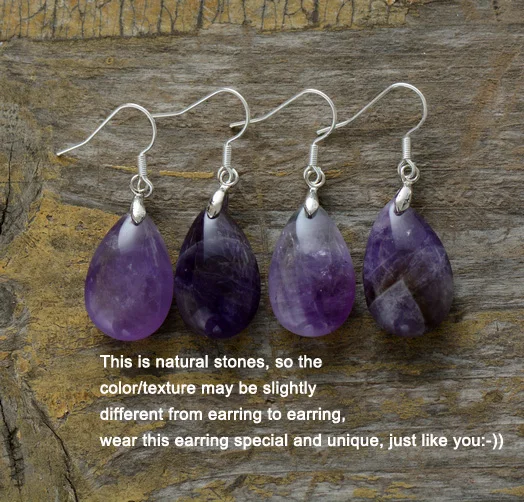 Элегантные женские серьги, натуральные камни, фиолетовые серьги-подвески из кварца, дизайнерские модные каплевидные подарки на день рождения серьги