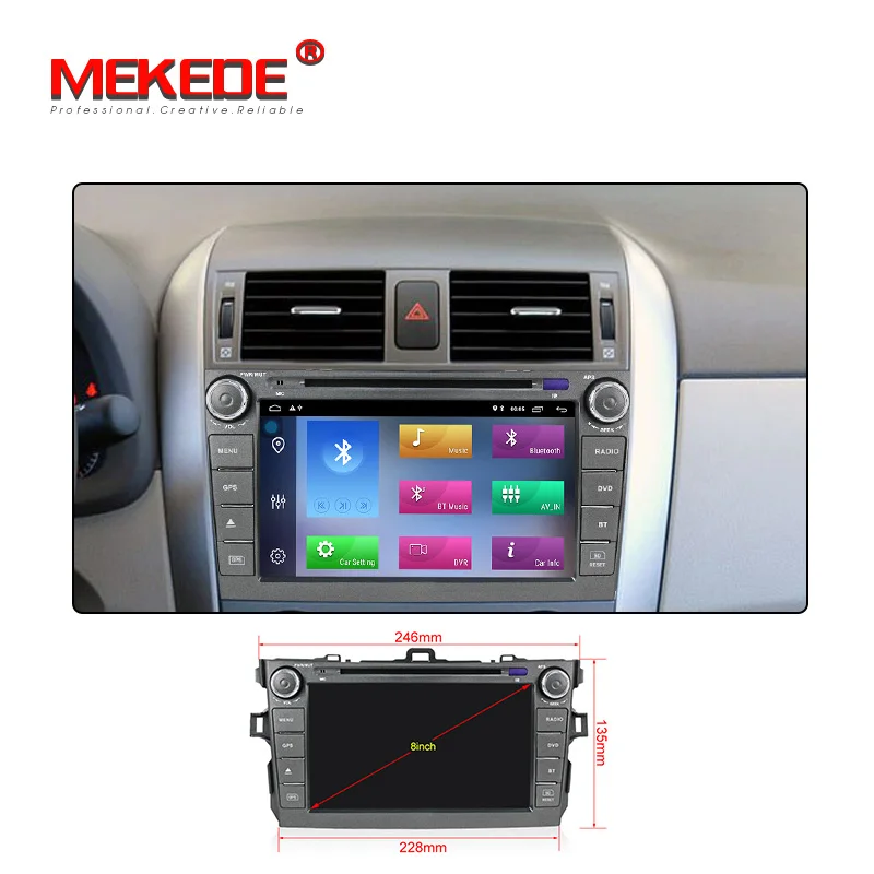 Flash Deal mekede android 9.1 2+32g   Car Multimedia Playe navigation for Toyota corolla 2007 2008 2009 2010 2011 car dvd radio gps stereo 5