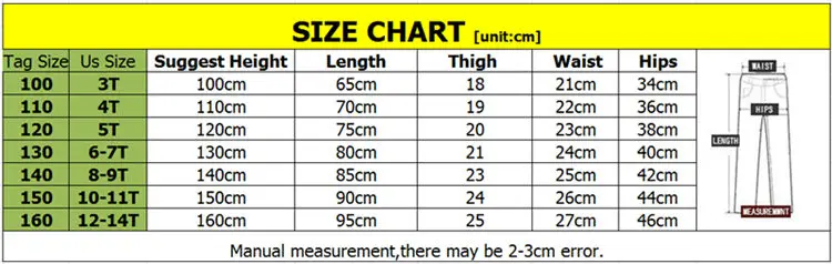 Kid Us Size Chart 3t