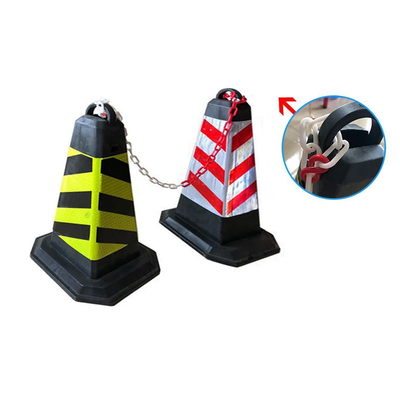 

6MM*1M Plastic chain traffic caution alert warning Road cone isolation protection chain Guardrail protector parking barrier