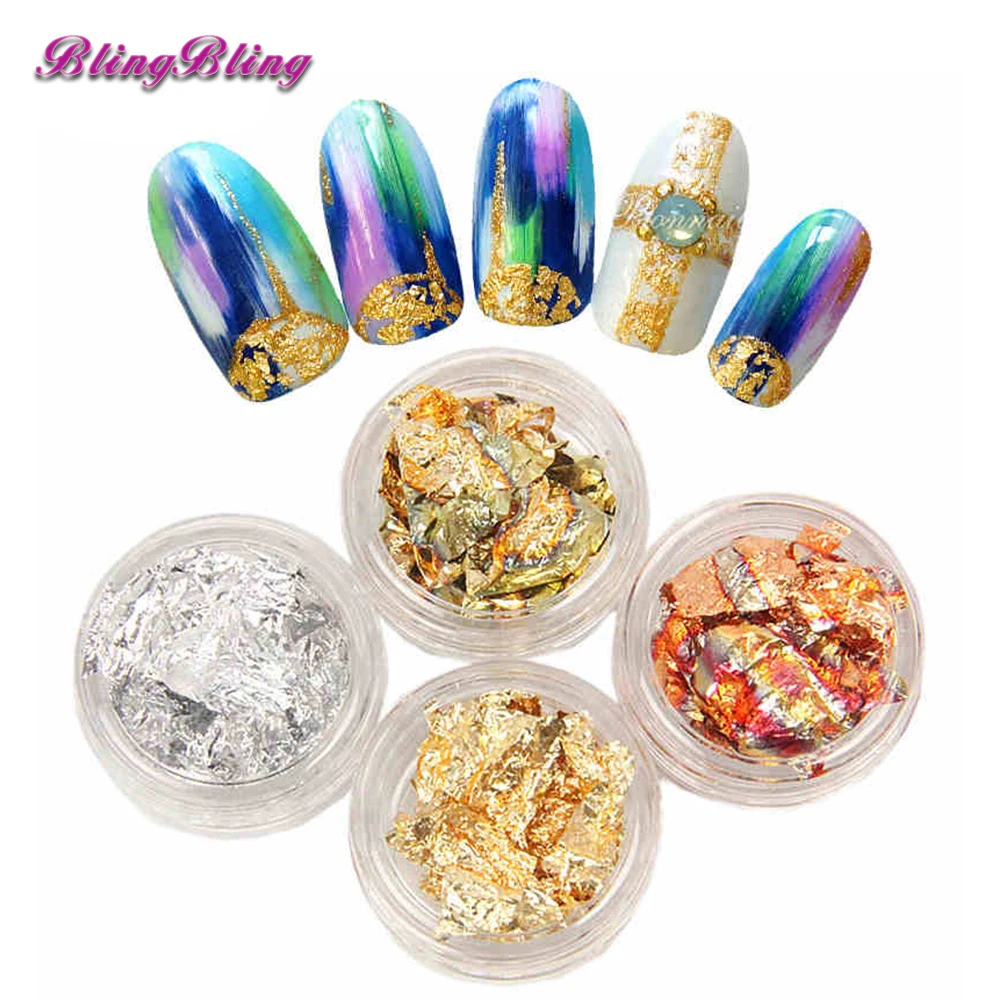 Blingbling 4 Коробки SHINee хлопья Дизайн ногтей свободные блеск паеток Наклейки