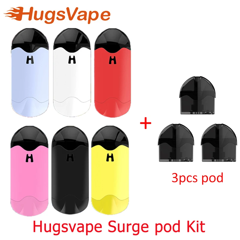 Новейший комплект HugsVape Surge Pod Kit 600mA встроенный аккумулятор система с воздушным