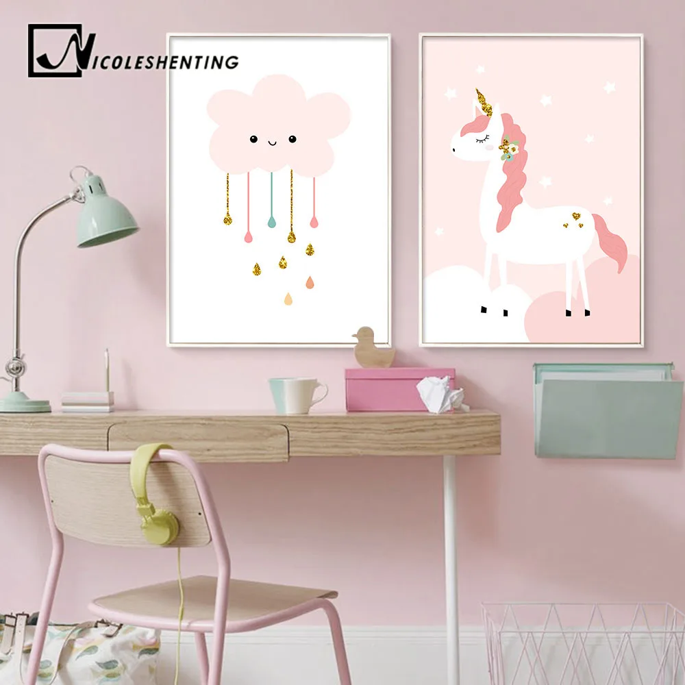 Baby Room Wall Art Be A Flamingo Kids Bedroom Nursery Print Pink