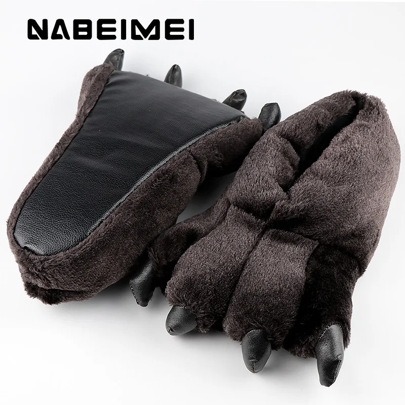 online Fezzy chinelos sapatos homens moda rebanho sapatos fechados lycra curto pelúcia chinelos masculinos chinelos de inverno da pele do falso tamanho grande 39 45