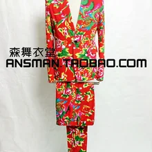 S-5XL! Мужская Новая мода ретро большой цветок костюм певица костюмы сценическое торжественное платье плюс размер одежда