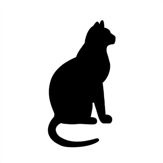 Sticker PC Silhouette de chat sur fond noir - TenStickers