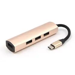 Type-c до 4USB3. 0 алюминиевый сплав usb-концентратор портативный адаптер ноутбук мода мини-Сплиттер жесткие диски прочный для MacBook