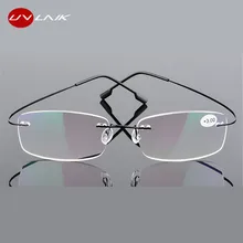 UVLAIK очки для чтения tr90 без оправы для мужчин и женщин очки для четкости видения Анти-усталость ультралегкие безрамные очки