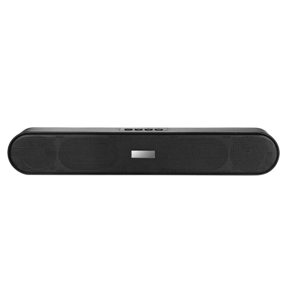 HYASIA домашний ТВ ПК Bluetooth Саундбар динамик Портативный беспроводной сабвуфер 3D объемные колонки HiFi поддержка fm-радио с батареей - Цвет: Черный