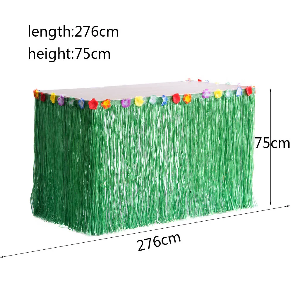 1 шт., юбка для стола с бахромой, юбка для стола, обертывание для цветов для Луау, Гавайи, вечеринки, дня рождения, юбилея, летней вечеринки, украшения стола
