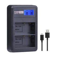 1 упаковка BP-511 BP 511 BP-511A ЖК-дисплей Dual USB Зарядное устройство для Canon BP511 BP511A 50D 40D 30D D60 D30 5D