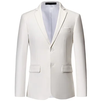 

2018 Pure Color Mens Suit Jacket Multi-color Choice Fashion Business Wedding Banquet Male Dress Coat Slim Elegant Plus Size 6XL