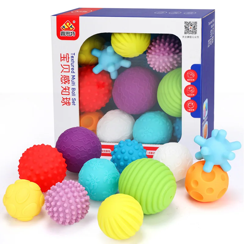 

6-11pcs Baby Ball Textured Multi Ball Set Develop Tactile Senses Toy Baby Touch Hand Teether Ball Training Massage Soft Balls
