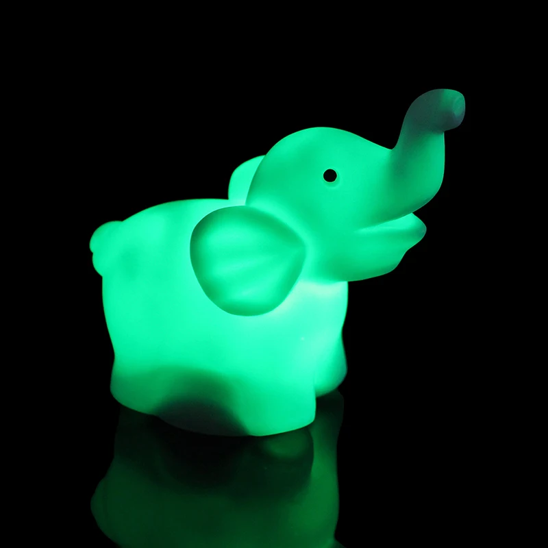 Elephant Shape LED Night Light 7Color Changing Lamp With Battery Baby Bedroom PVC Table Lamp Party Decoration