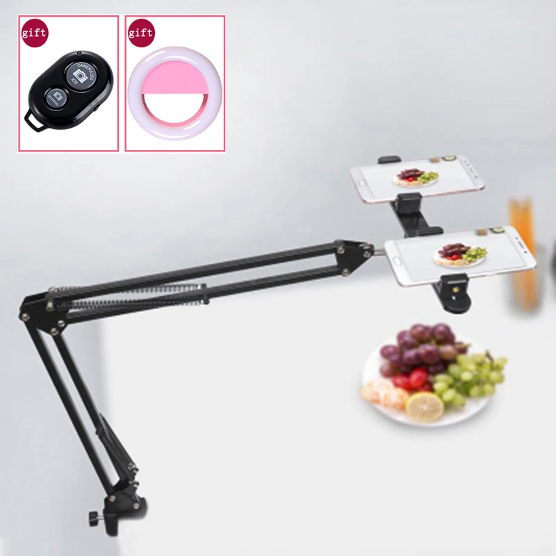 

Phone Photography Adjustable Table Suspension Arm Stand Clip Holder Bracket Mounting Clamp Kits Max Load 1 KG for Photo Shooting