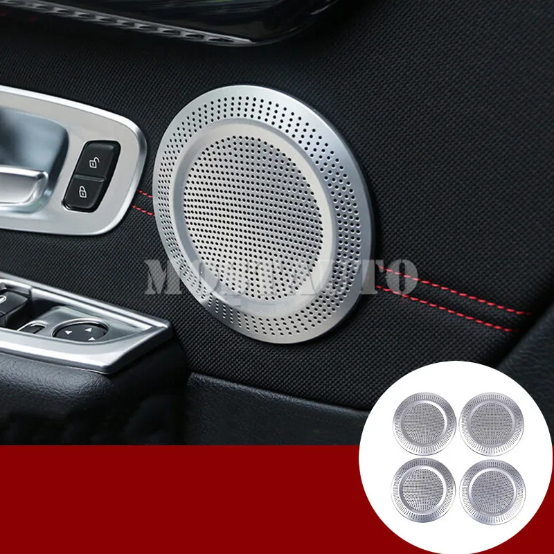 

For BMW X2 F39 Aluminum alloy Car Door Speaker Frame Trim Cover 2017-2019 4pcs
