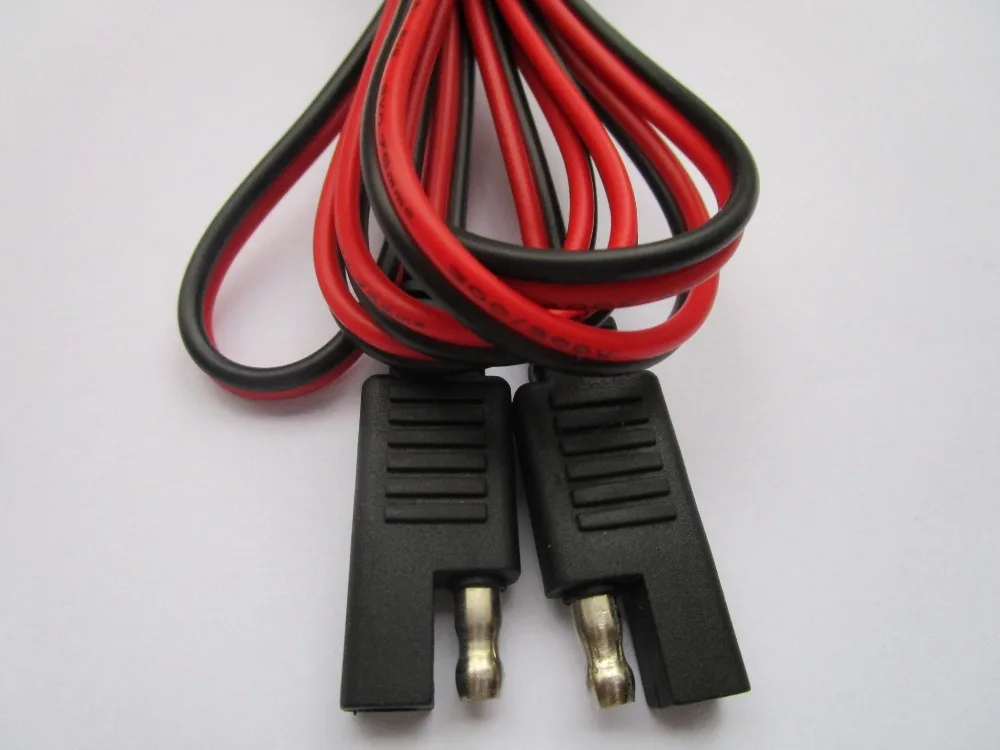 

4 Pcs SAE to SAE DC Power Automotive Extension Cable 0.75mm^2x2C 200cm Red and Black Color