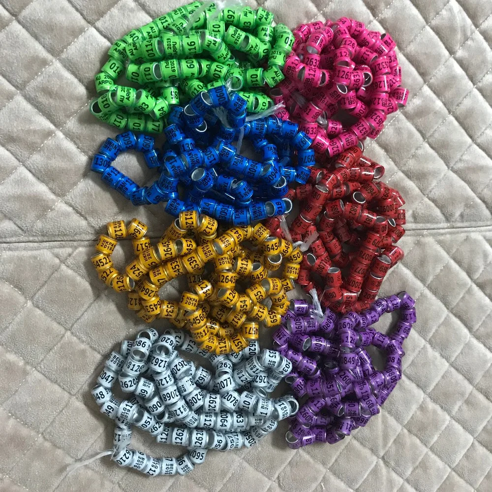 Кольца для голубей GB AU NL DV HKPA Тайвань BELG красочное кольцо для ног птицы 100 шт./лот