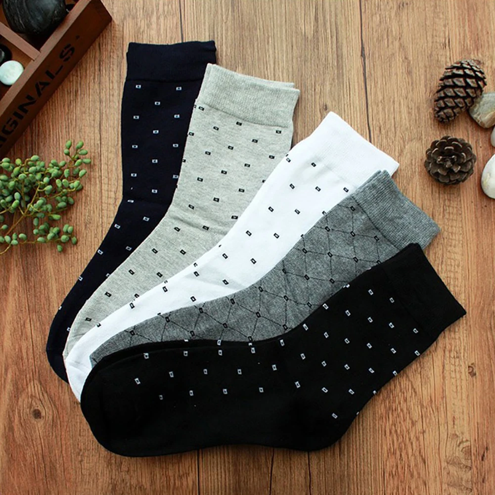 

Winter Casual Spot Breathable Warm Cotton Elastic Antiskid Men Business Socks