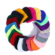 Зимние шапки для женщин, вязаная твердая шляпа для девочек, осенняя Женская Шапка-бини, теплая Женская Повседневная шапка