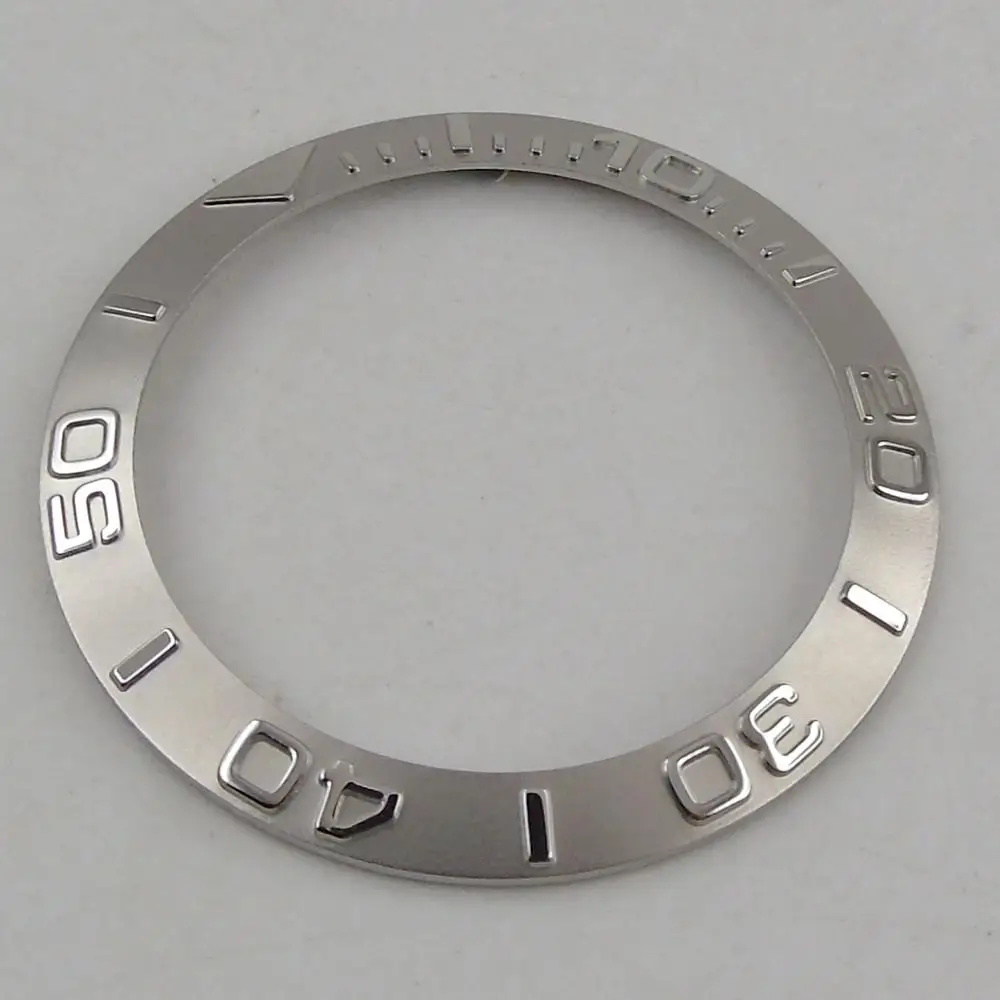 Watch Parts Silver 38mm Watch Bezel Ring Insert Fit for 40mm Automatic Men's Watch