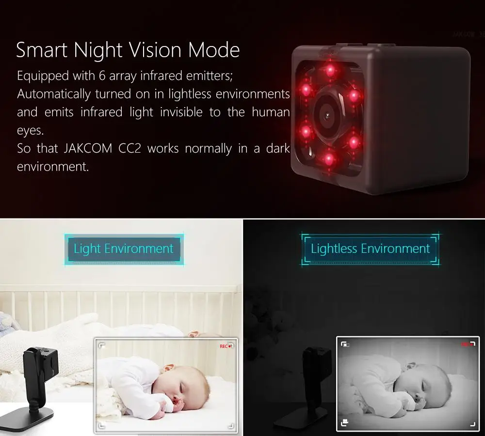 JAKCOM CC2 Smart Compact Camera Hot sale in Baby Monitor as alarme video surveillance baby monitor niania elektroniczna