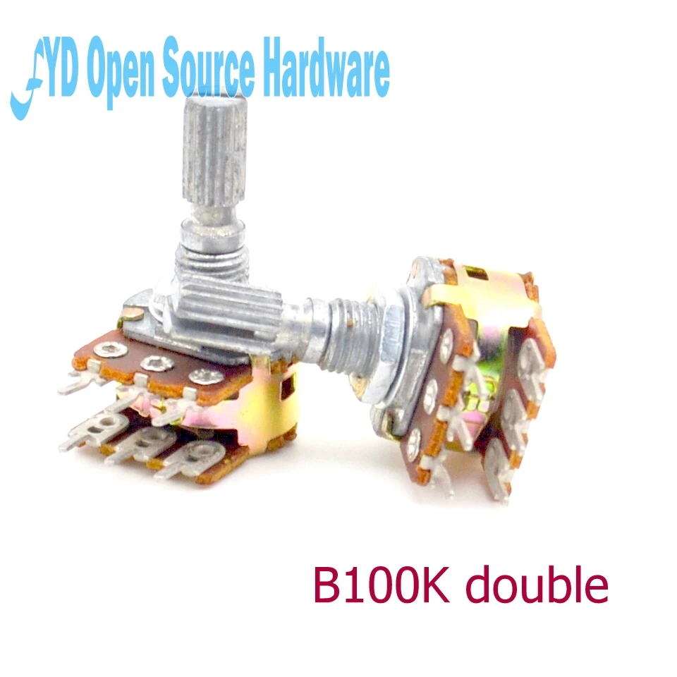 10PCS B100K L 15MM+ screws WH148 double potentiometerin