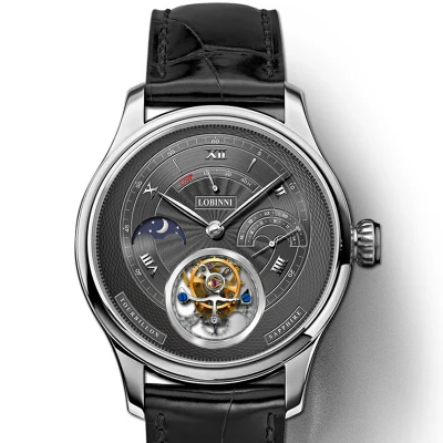 Люксовый бренд LOBINNI часы мужские швейцарские турбийны механические мужские часы сапфировые водонепроницаемые энергетические часы L8886-5 - Цвет: Item 5