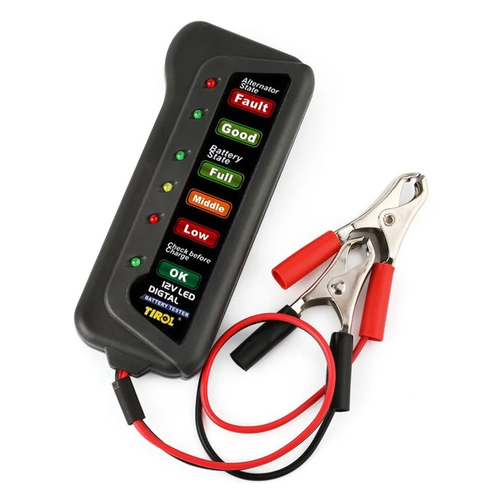 

12V Digital Car Battery Tester Ancel BST100 Alternator Motorcycle Battery Tester Car-detector 6 LED Lights Display
