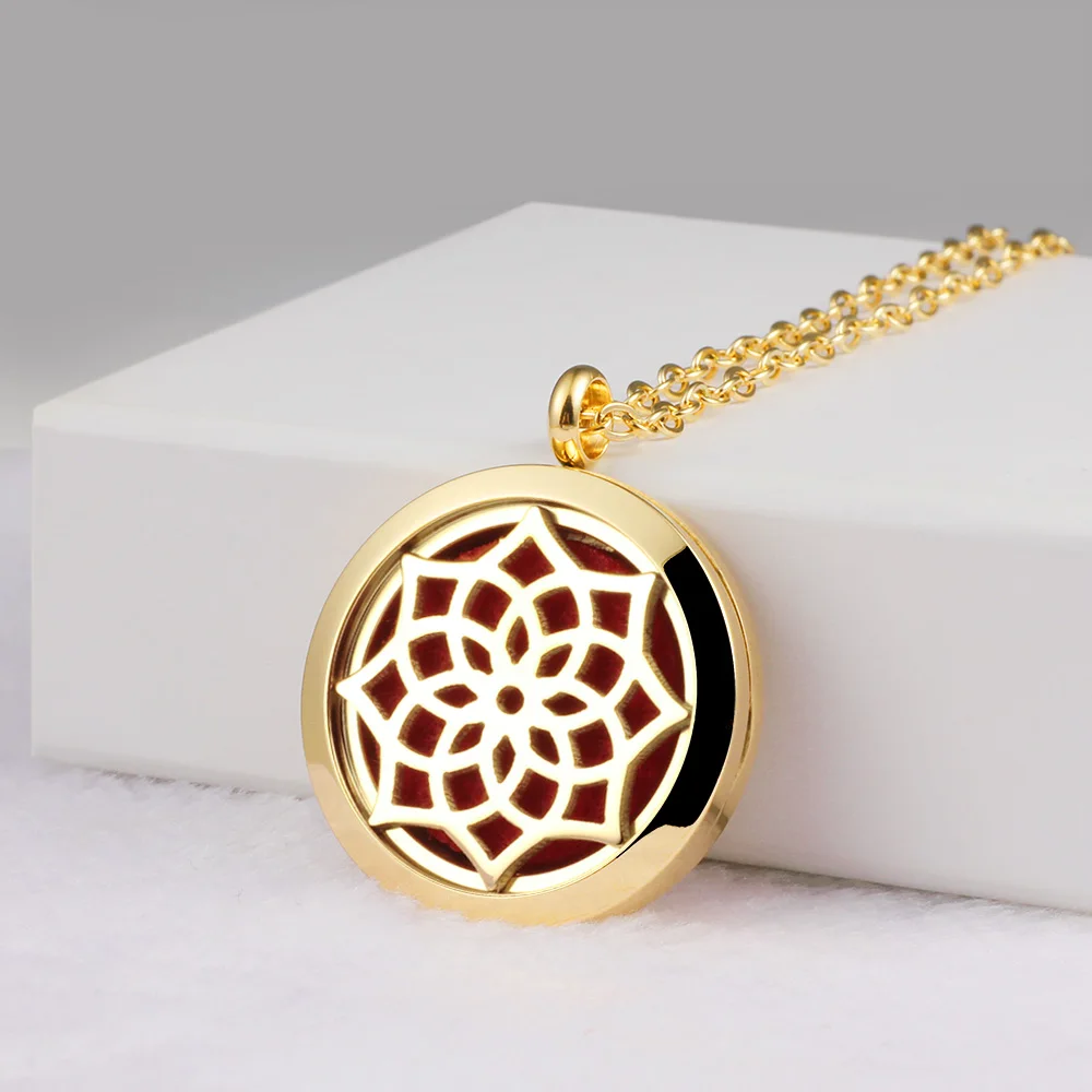 With Chain as Gife! Wholesale 20mm 25mm 30mm 316LStainles Steel Essential Oil Diffuser Perfume Locket Necklace 5