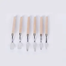 2 шт Студенческая живопись цветные деревянные палочки ручка цвет совпадающий Лопата картина маслом нож-скребок пигментный нож школьные наборы для рисования