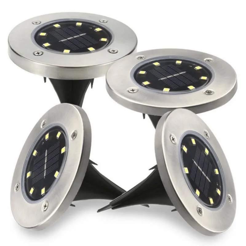 Koop Zonne energie Ground Light Waterdicht Tuin Pathway Deck Verlichting Met 8 LEDs Solar Lamp voor Thuis Yard Oprit Gazon Road