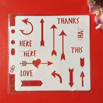 

1Pcs 5.1" Arrow Words DIY Layering Stencils Wall Painting Scrapbook Coloring Embossing Album Decorative Paper Card Template