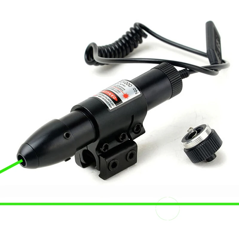 

Tactical Adjustable 5mW Green Laser Sight Scope Green Laser Designator For Hunting Riflescope Dual Rail Mount.