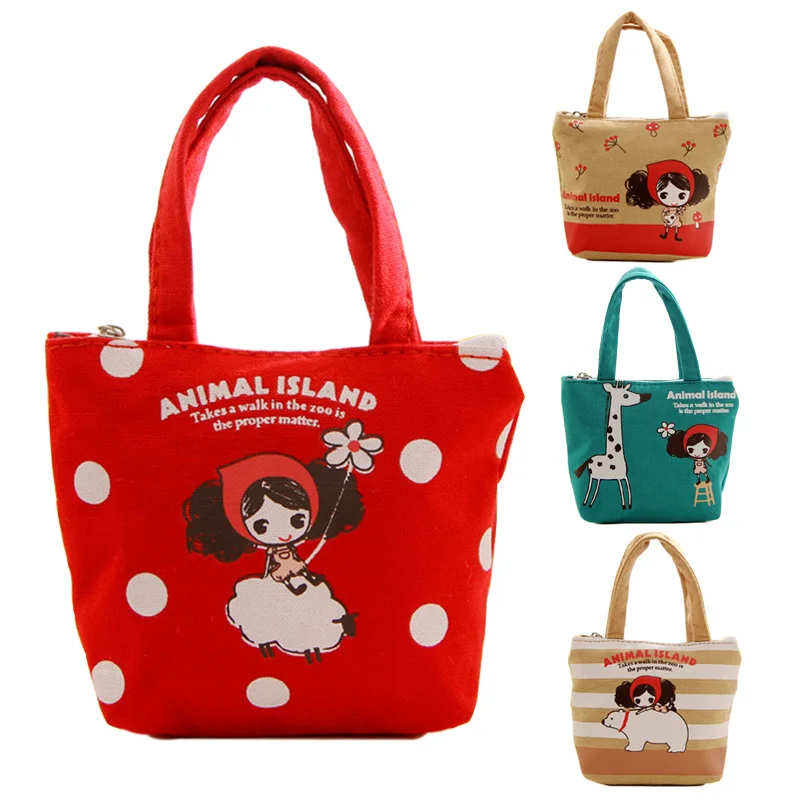 Lovely Girls Coin Purse Mini Canvas Money Bag Pouch With Handle For