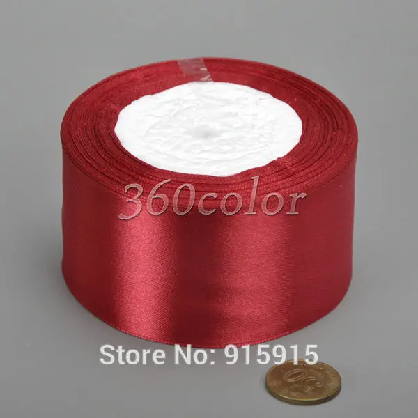 2 Single Face Satin Ribbon Price Per Roll/25 Yards in Burgundy Available in 10 Colors