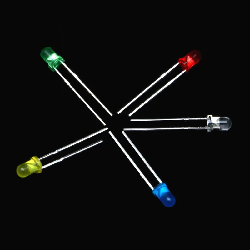 200pcs/set New LED Emitting Diodes Assortment Kit White Yellow Red Blue Green 3mm/5mm