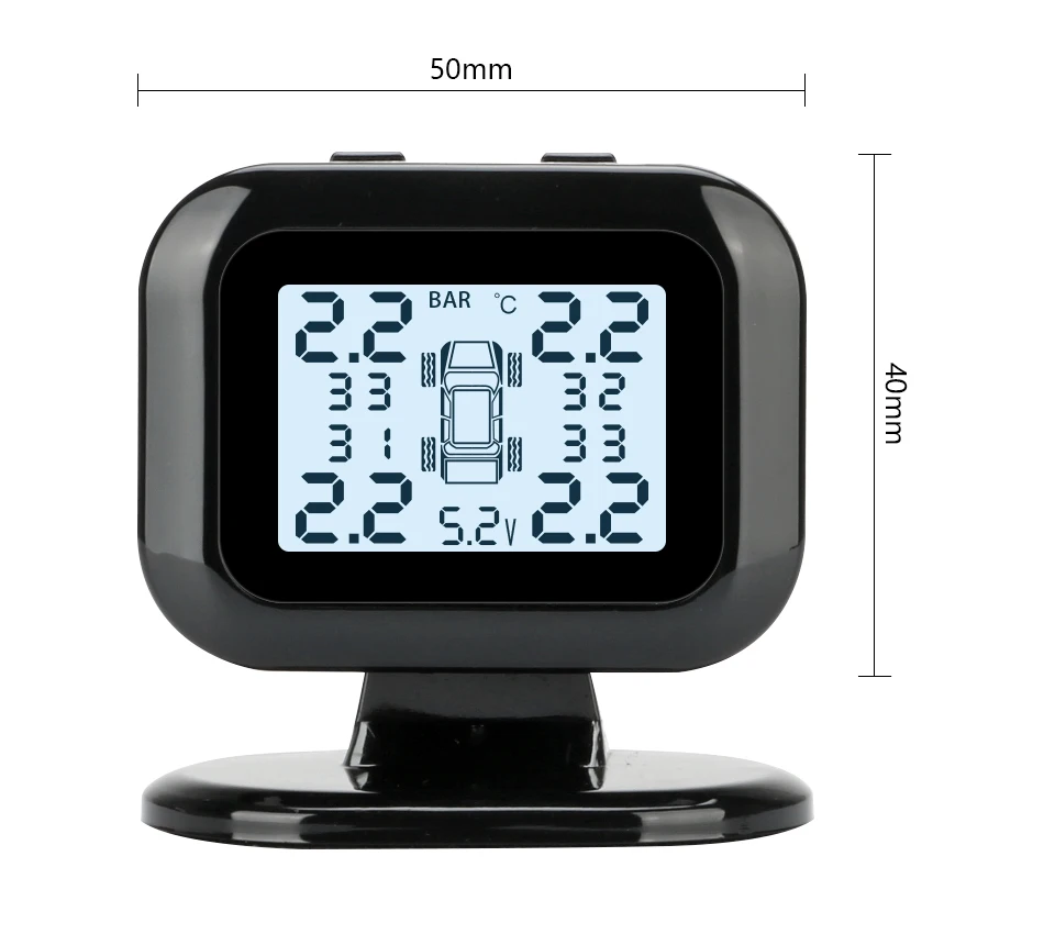 Автомобильный TPMS система контроля давления в шинах цифровой дисплей регулировка яркости USB интерфейс Поддержка зарядки телефона 4 датчика