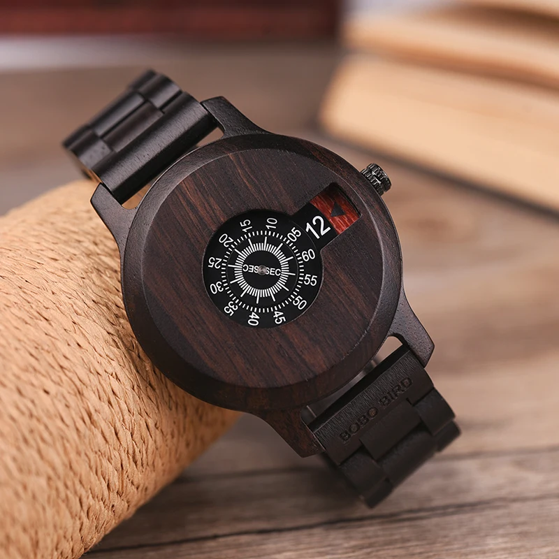 Timepieces Wooden Wrist Watch Men Quartz Unique Front Watch Male BOBO BIRD in Gifts box erkek kol saati relogio masculino