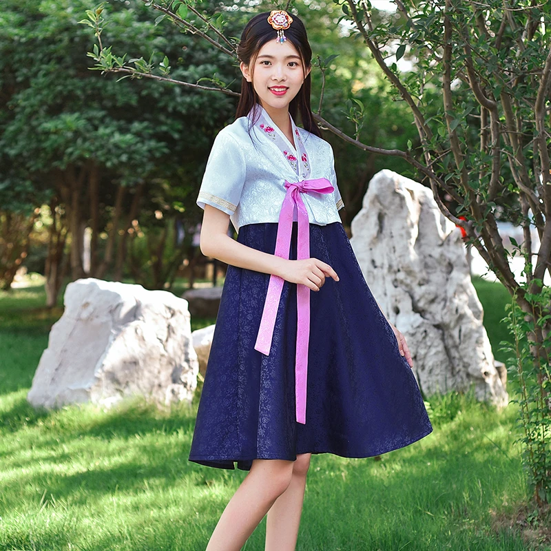 Корейский ханбок платье Женский Традиционный корейский дворцовый костюм "ханбок" древний свадебный вышитый наряд Восточный этнический для сцены