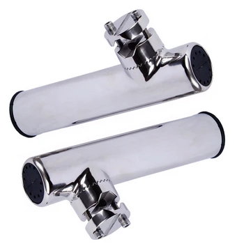 

2Pcs Boat Stainless Steel Clamp On Fishing Rod Holder Rails 7/8 Inch To 1 Inch Tube Ship Stainless Steel Rod Frame Adjustable