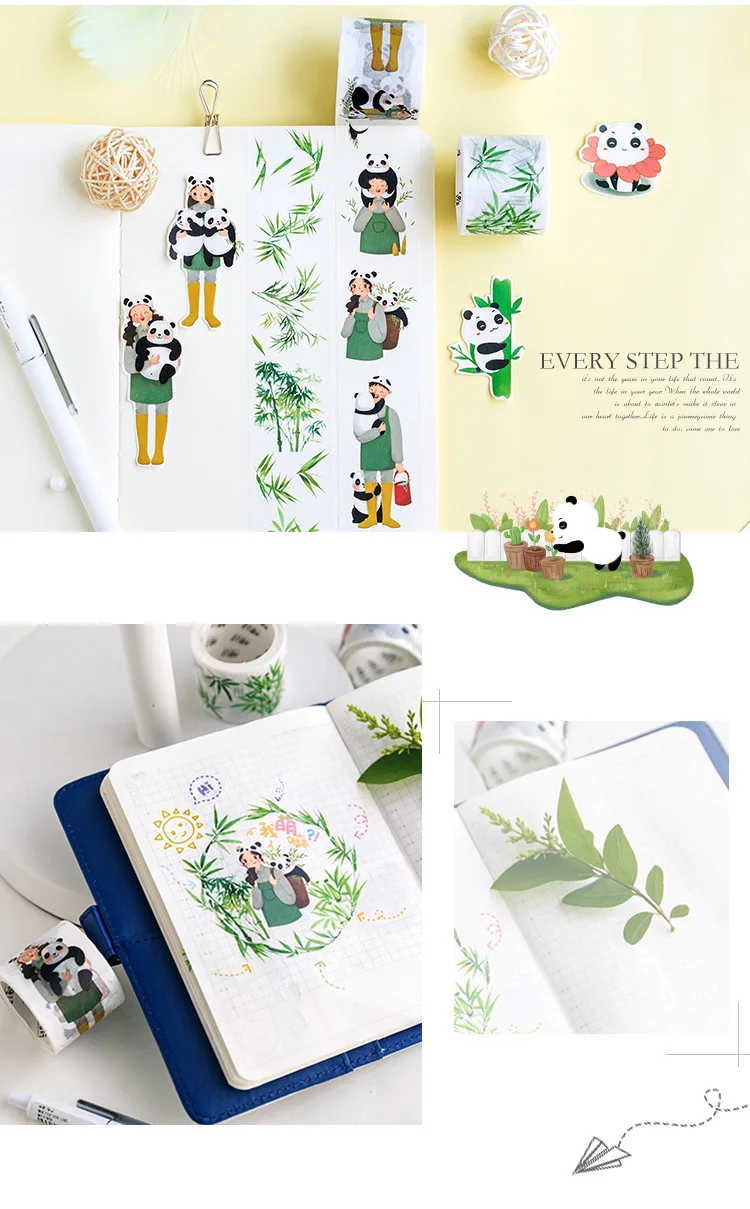 4 шт. симпатичные панды васи ленты набор китайский оригинал декоративные ленты для маскировки наклейки для дневник телефон альбом для