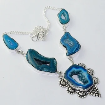 

Solar Quarts Necklace Silver Overlay over Copper, 45 cm, N1986