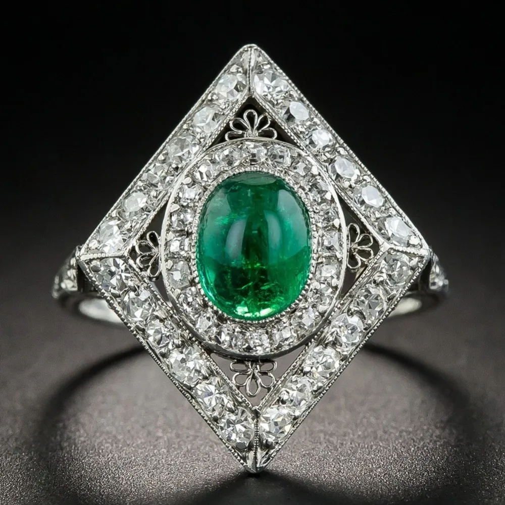 

Elegant 1PC Luxurious Chic Women 925 Silver Natural Crystal Wedding Engagement Ring Jewelry Gift For Women Ladies Girls